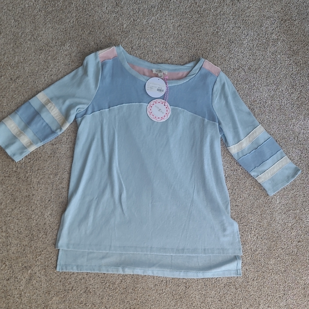 Umgee Light Blue and Pink Long Sleeve Kids Tee